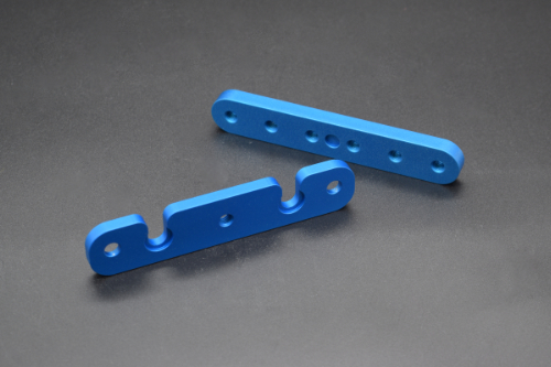 Soft sulfuric blue anodised support bracket
